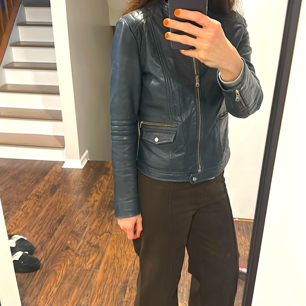 💯 Sheep Leather Crop Jacket